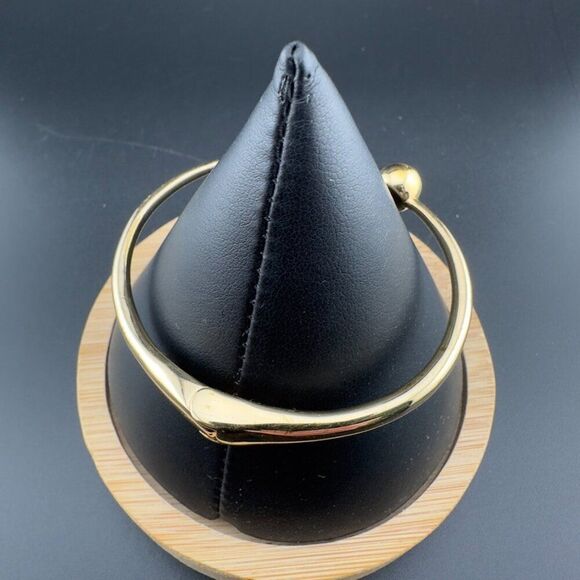 Kate Spade Gold tone Rhinestone Crystal Clamp Torque Cuff Bracelet - Picture 4 of 5